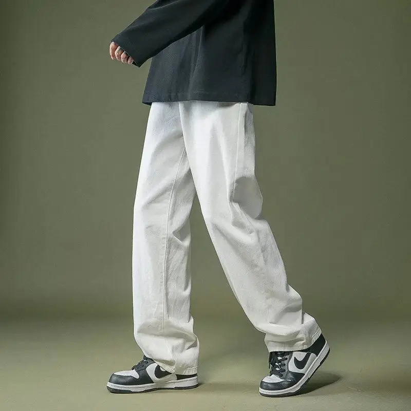 Men's Dark Blue Loose Straight Wide Leg Pants 2022 — feature 11