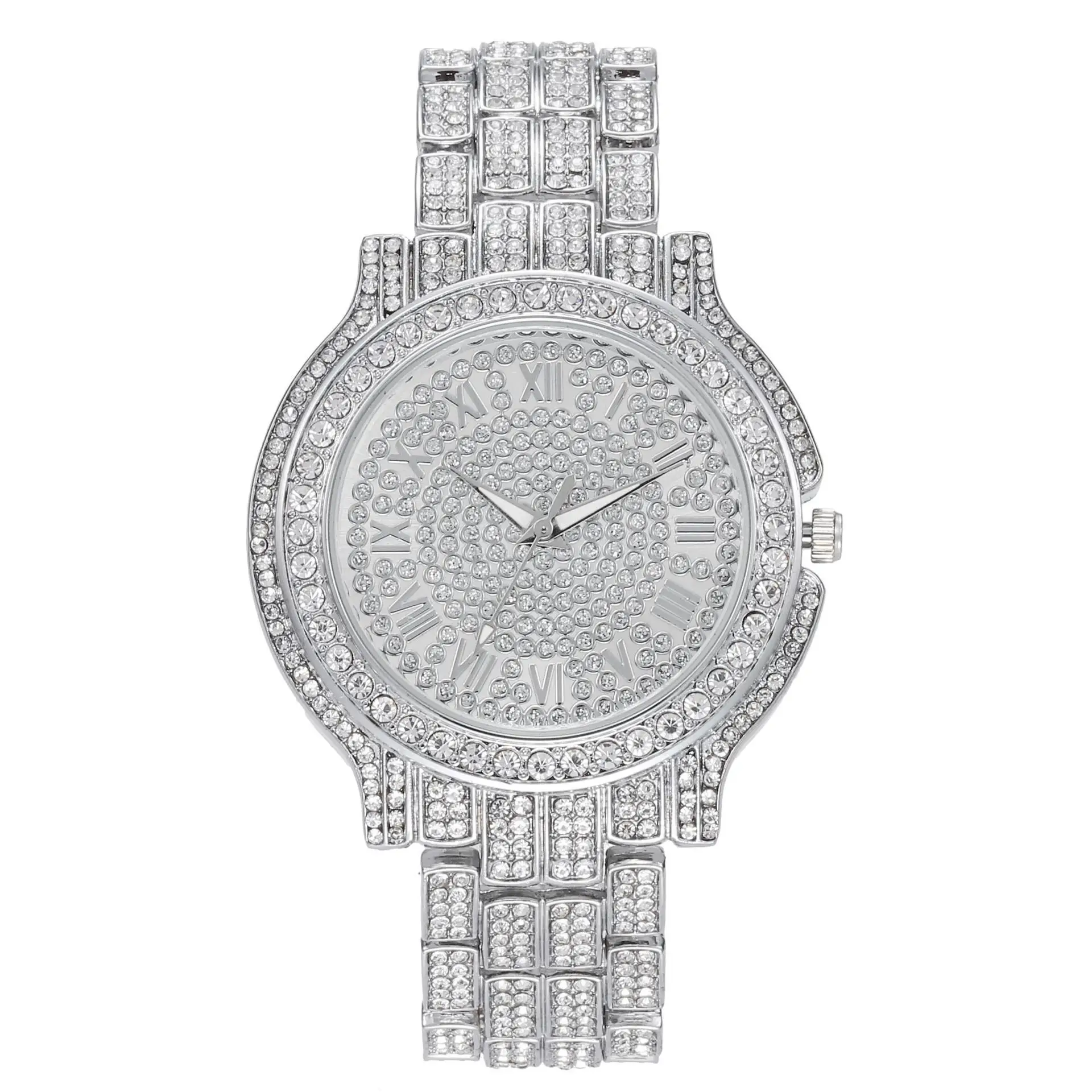 Women's Rose Gold Full Diamond Roman Dial Watch - Image 2