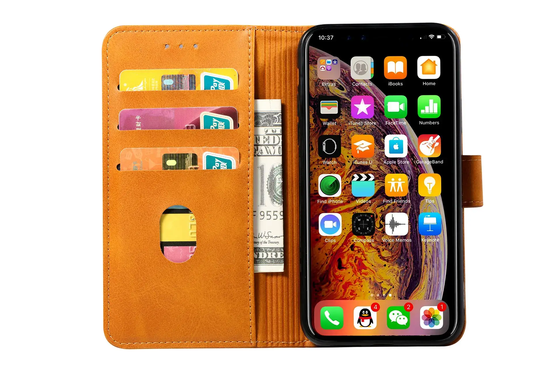 Calfskin iPhone 17 Wallet Case 8Plus Protective Cover — feature 64