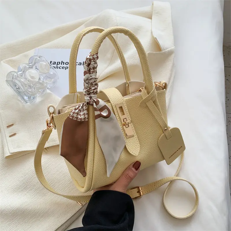 Women's Beige Textured Shoulder Crossbody Bag 2022