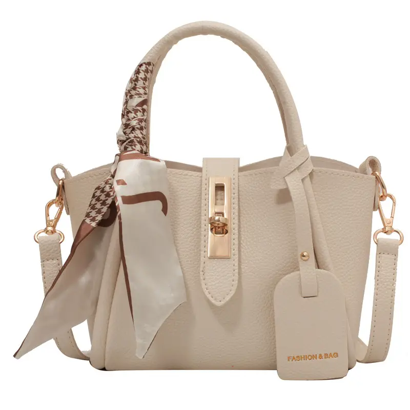 Women's Beige Textured Shoulder Crossbody Bag 2022