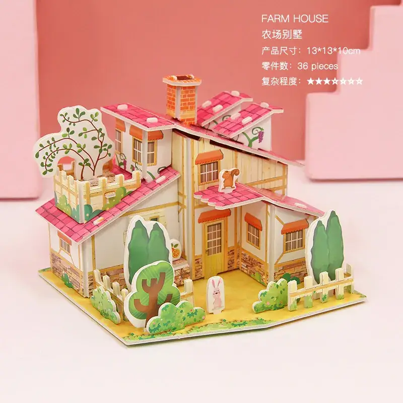 3D Wooden House Puzzle for Boys Girls Educational Toy - Image 13