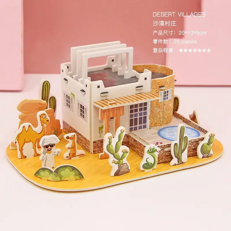 3D Wooden House Puzzle for Boys Girls Educational Toy - Image 14