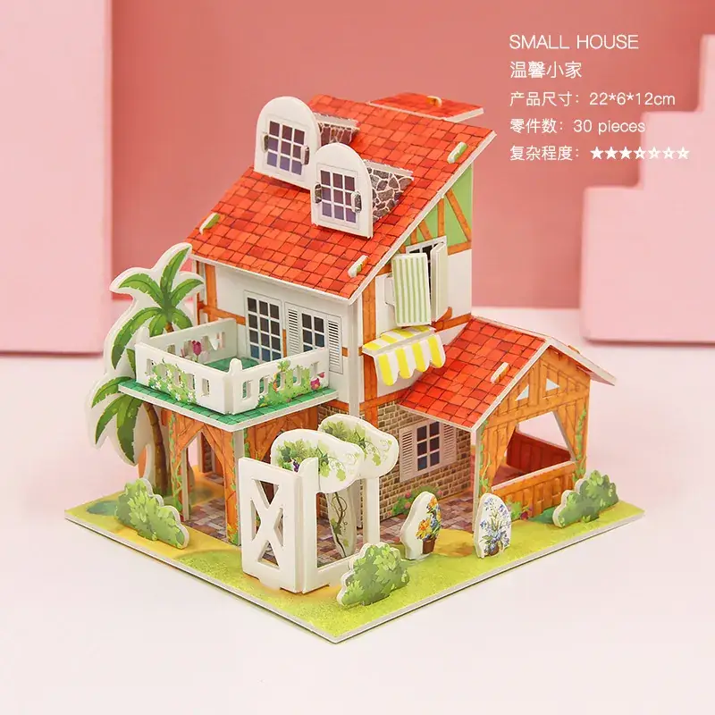 3D Wooden House Puzzle for Boys Girls Educational Toy - Image 18