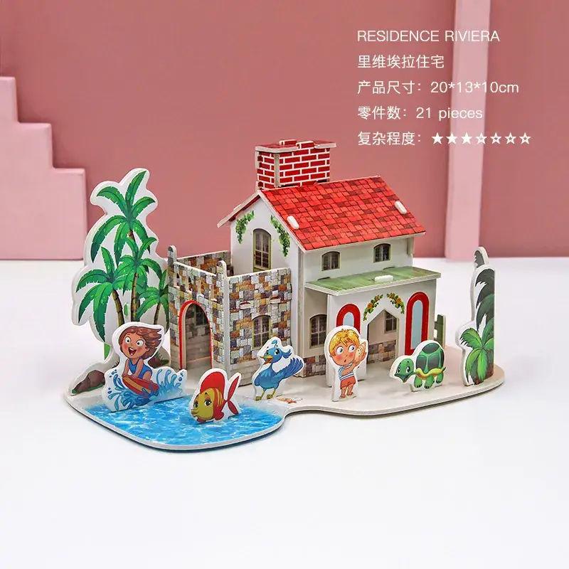 3D Wooden House Puzzle for Boys Girls Educational Toy - Image 22