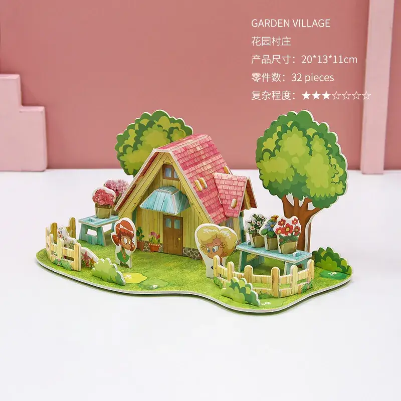 3D Wooden House Puzzle for Boys Girls Educational Toy - Image 25