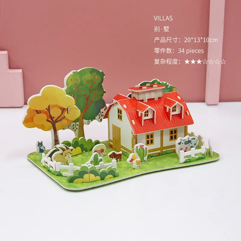 3D Wooden House Puzzle for Boys Girls Educational Toy - Image 27