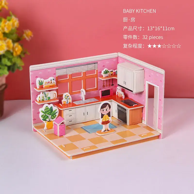3D Wooden House Puzzle for Boys Girls Educational Toy - Image 34