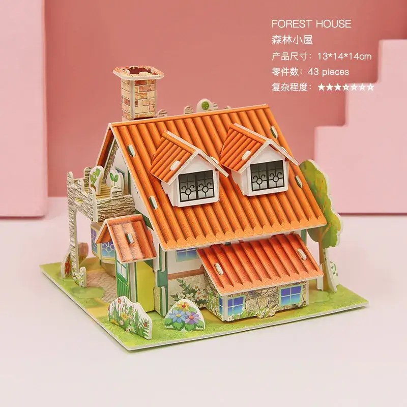 3D Wooden House Puzzle for Boys Girls Educational Toy - Image 8