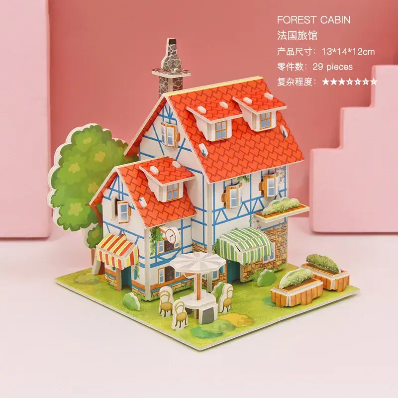 3D Wooden House Puzzle for Boys Girls Educational Toy - Image 9