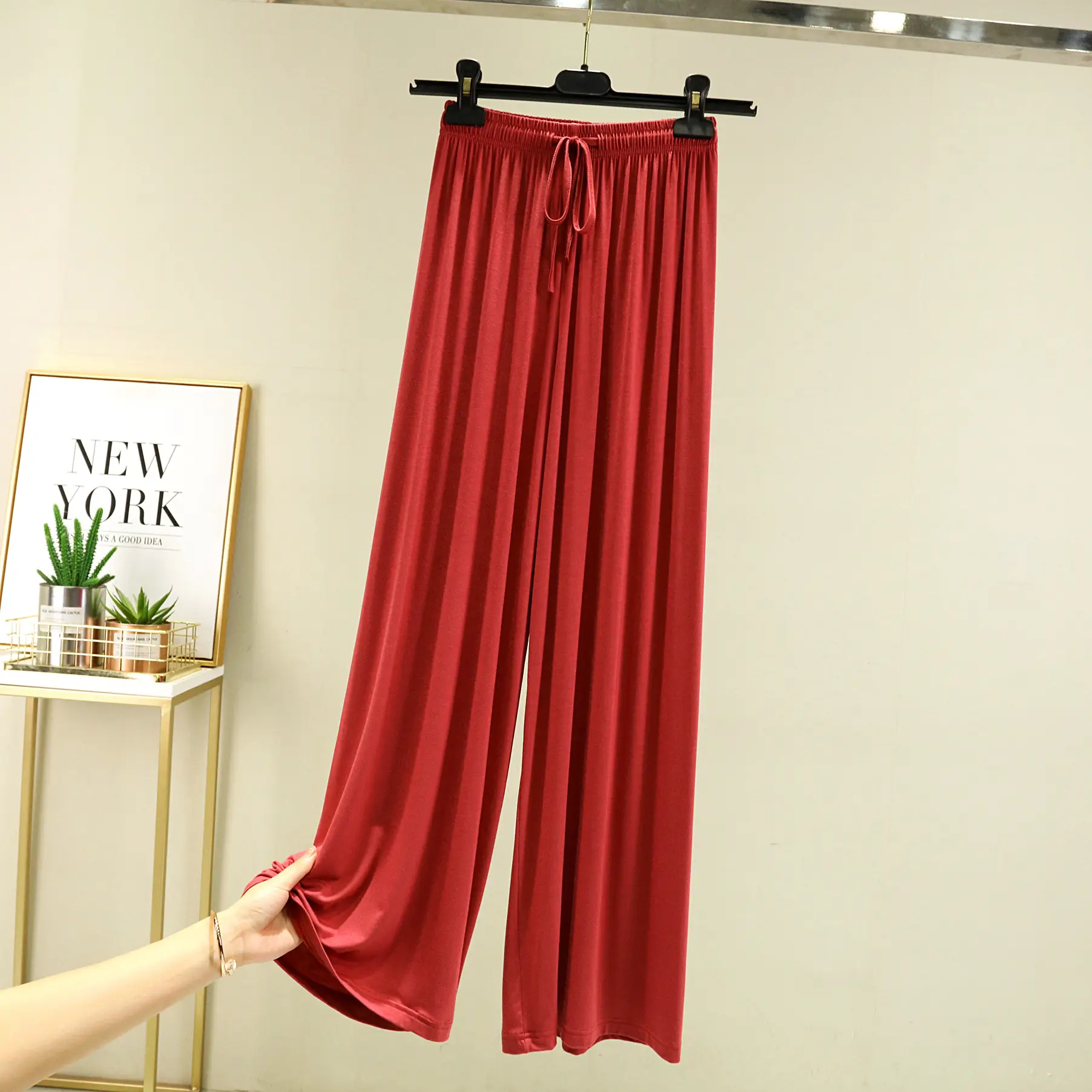 Women's Wide Leg Pants Modal Fabric Slimming Summer - Image 5