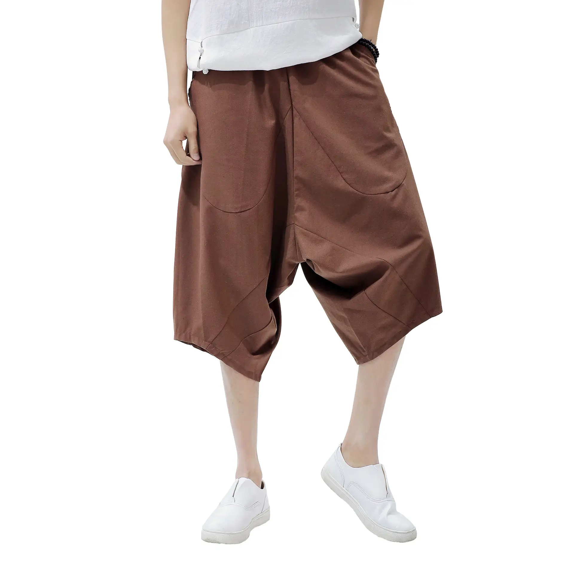 Thailand lantern pants men's summer wide leg cropped pants - Image 5