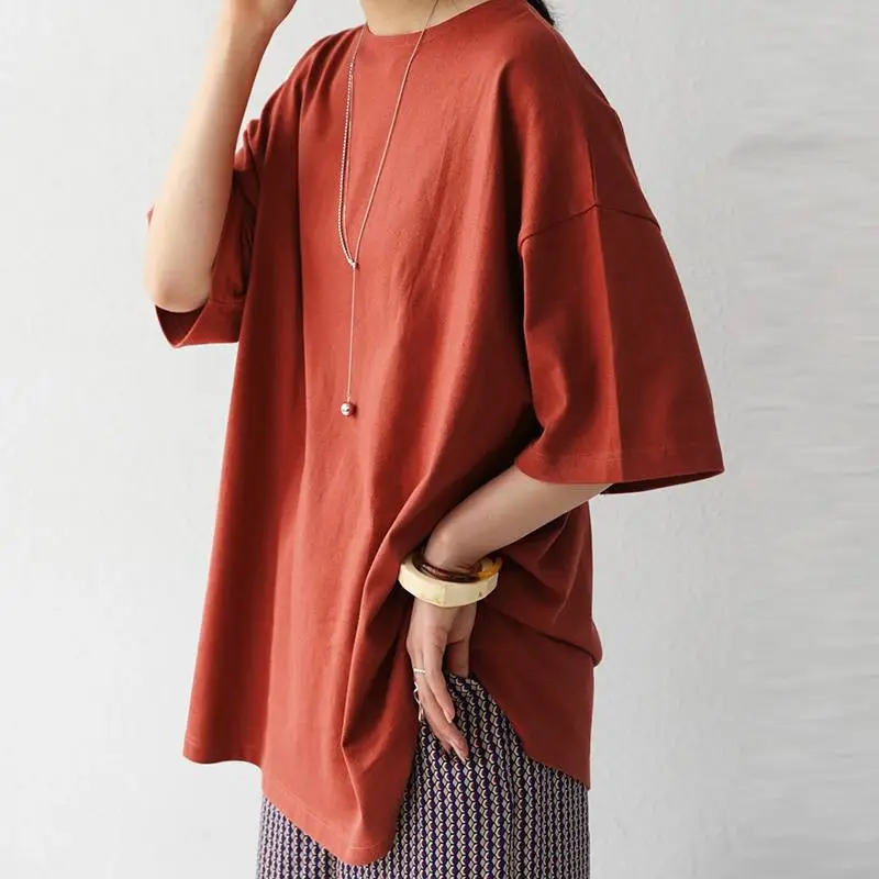 Japanese Style Loose Cotton Linen T-Shirt 2022 - Image 7