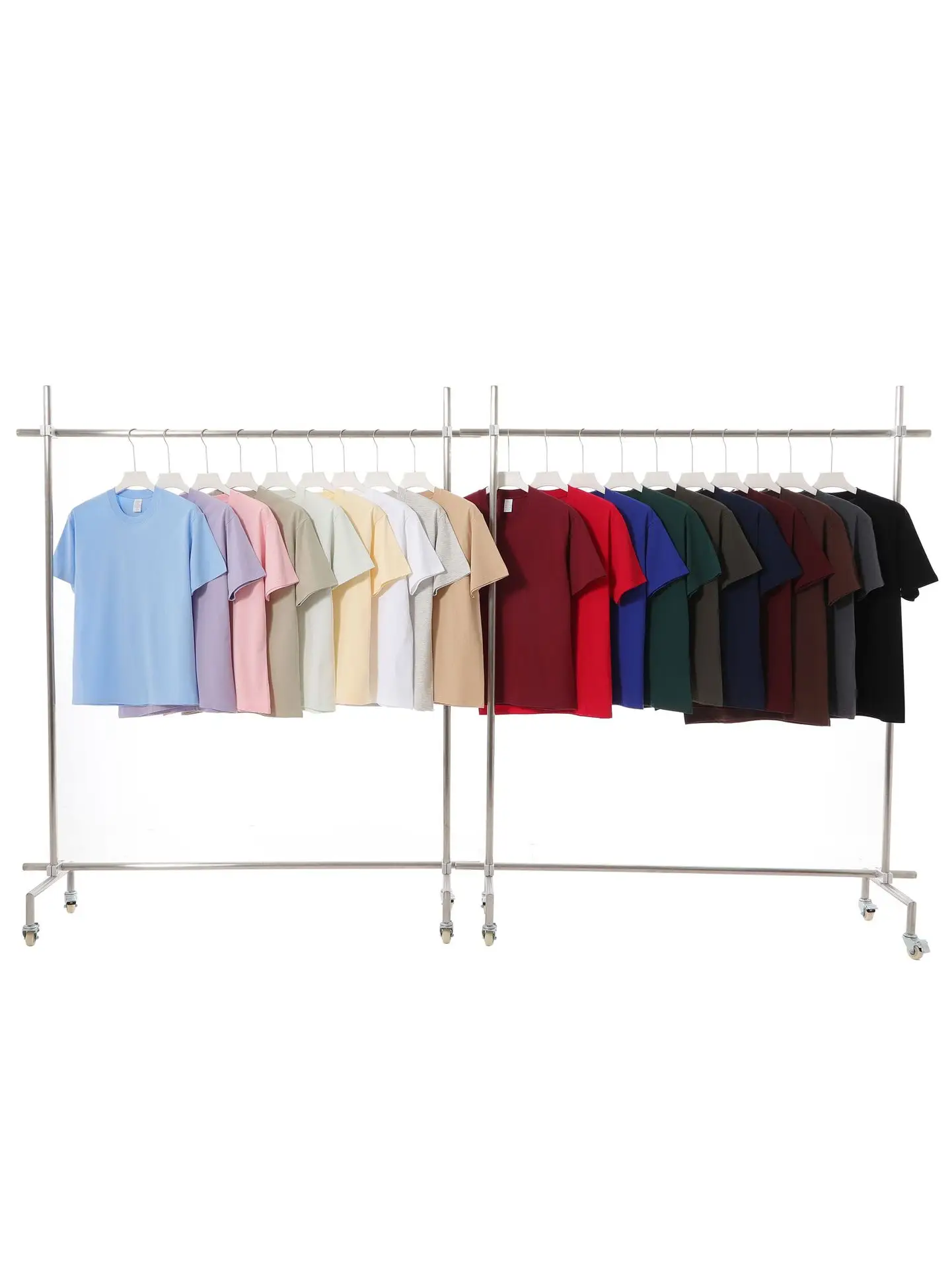 Women Heavyweight Cotton T-Shirt Blue Short Sleeve