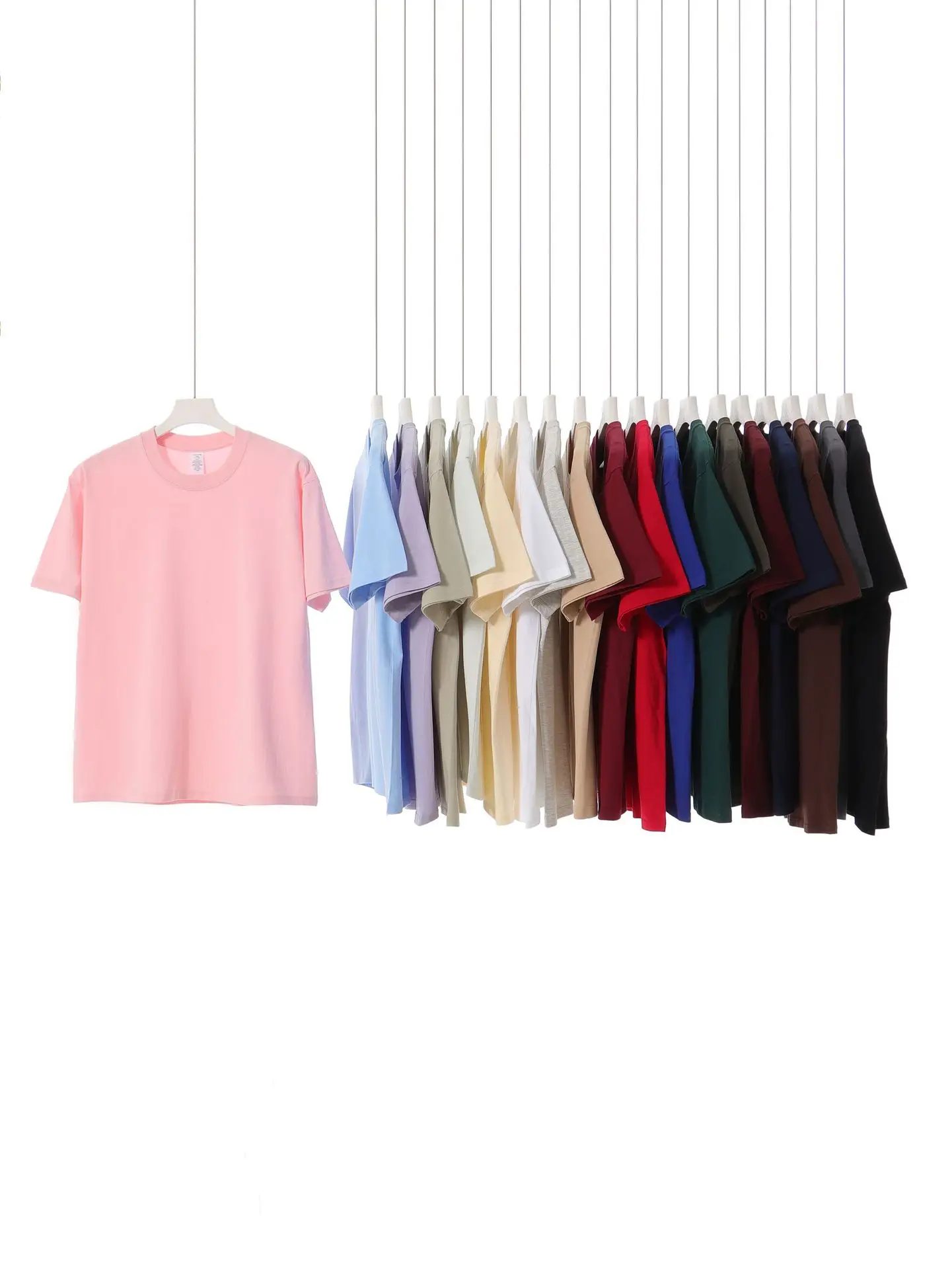 Women Heavyweight Cotton T-Shirt Blue Short Sleeve