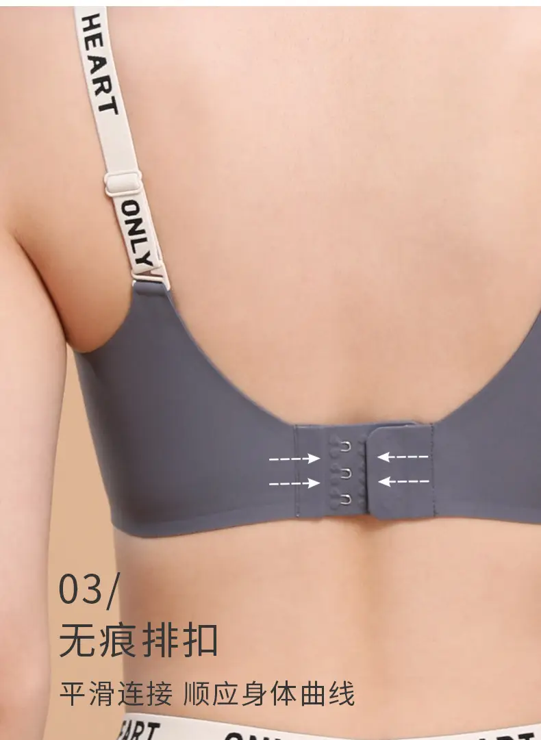 Women's Grey Letter Strap Sports Bra & Pants Set — feature 11