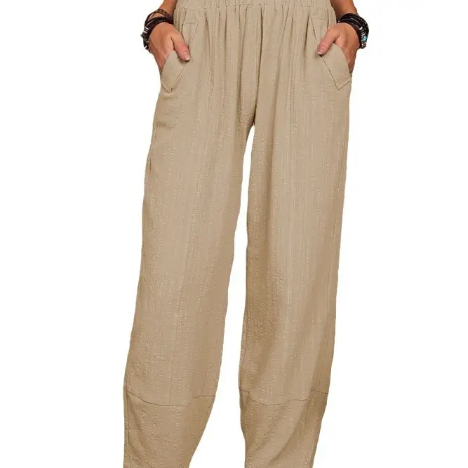 Women Loose Cotton Linen Pants Solid Color 2022 - Image 13