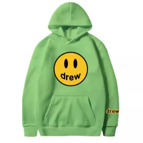 Drew Hoodie Gray with Smiley Graphic Men Women - Image 20