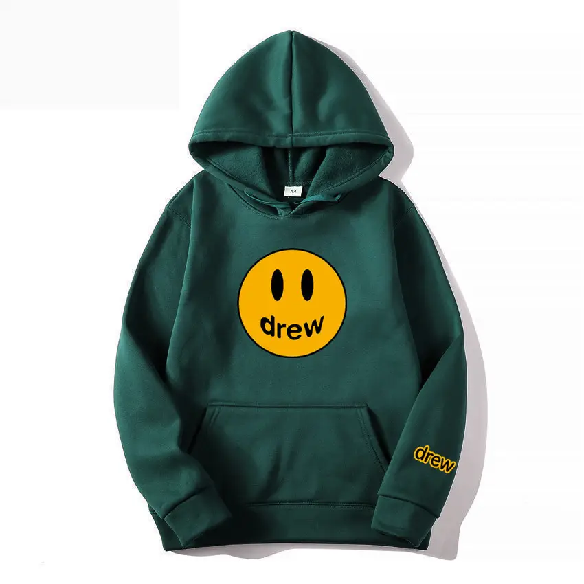 Drew Hoodie Gray with Smiley Graphic Men Women - Image 21