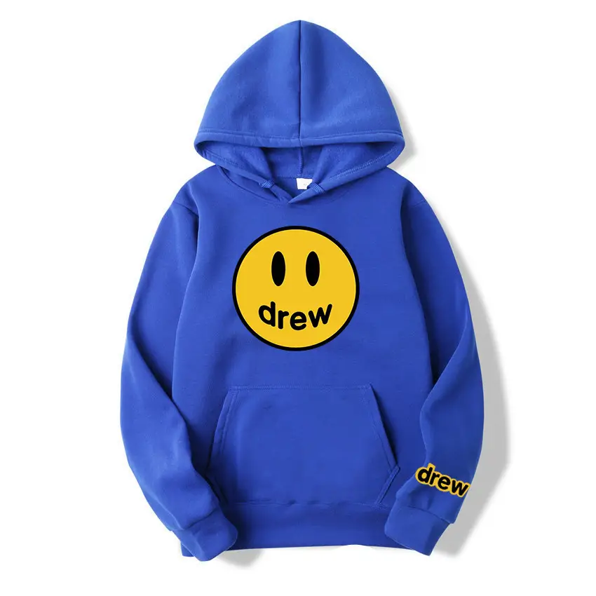 Drew Hoodie Gray with Smiley Graphic Men Women - Image 22