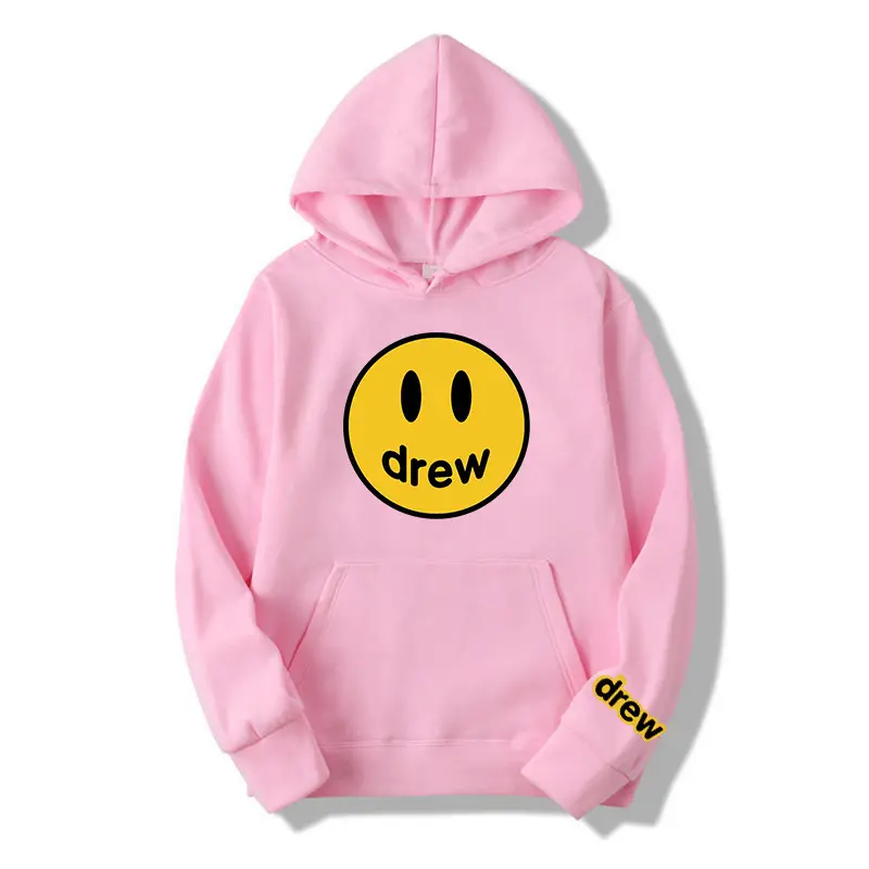 Drew Hoodie Gray with Smiley Graphic Men Women - Image 10