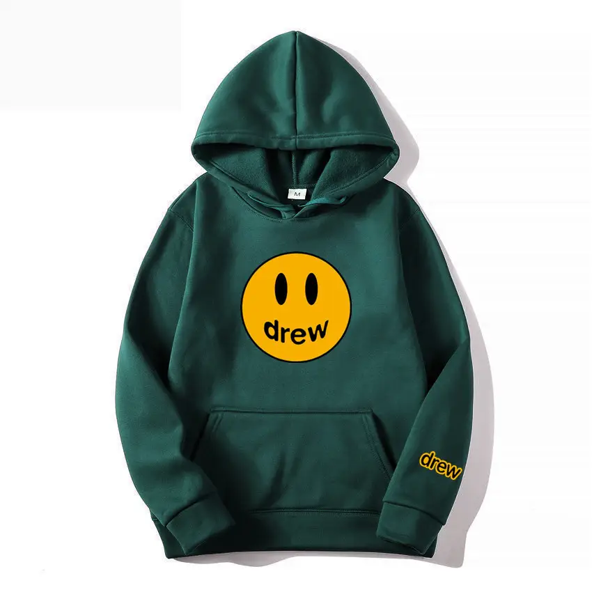 Drew Hoodie Gray with Smiley Graphic Men Women - Image 11