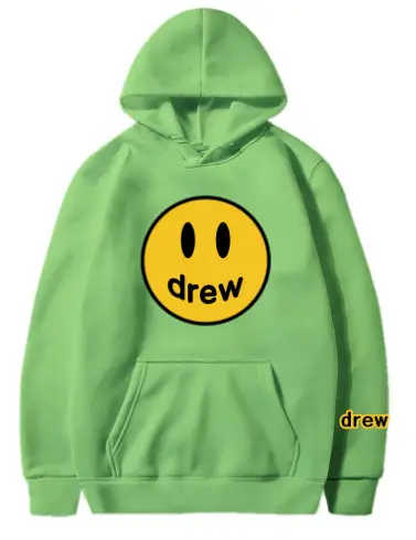 Drew Hoodie Gray with Smiley Graphic Men Women - Image 17