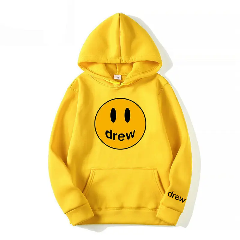 Drew Hoodie Gray with Smiley Graphic Men Women - Image 3