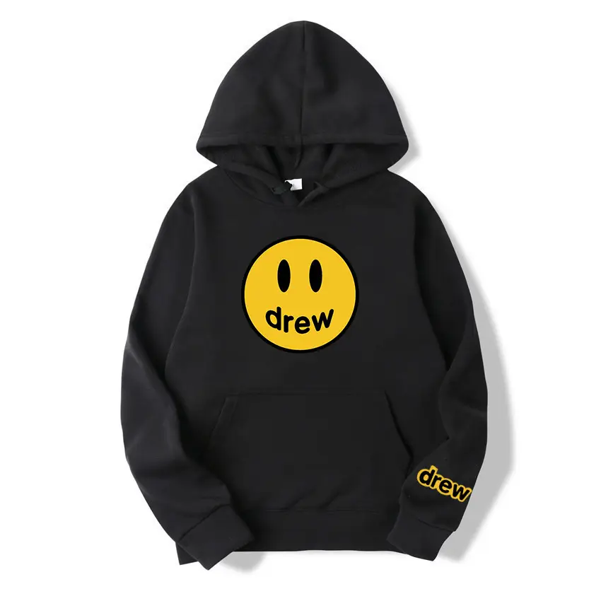 Drew Hoodie Gray with Smiley Graphic Men Women - Image 6