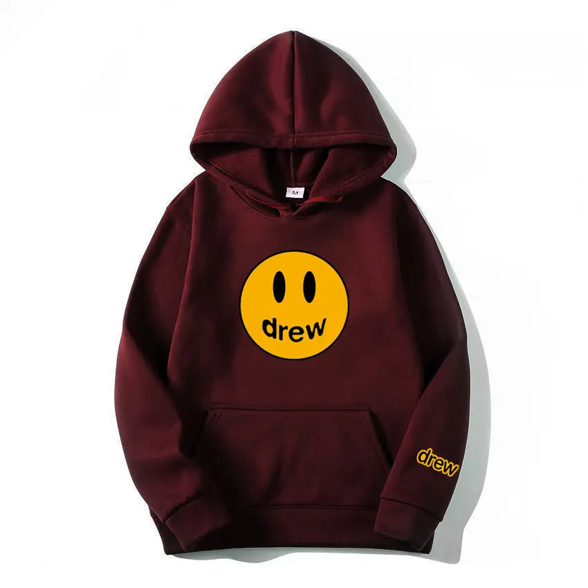 Drew Hoodie Gray with Smiley Graphic Men Women - Image 9