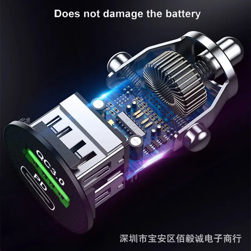 PD Fast Charging Car Charger 3.1A White - Image 2