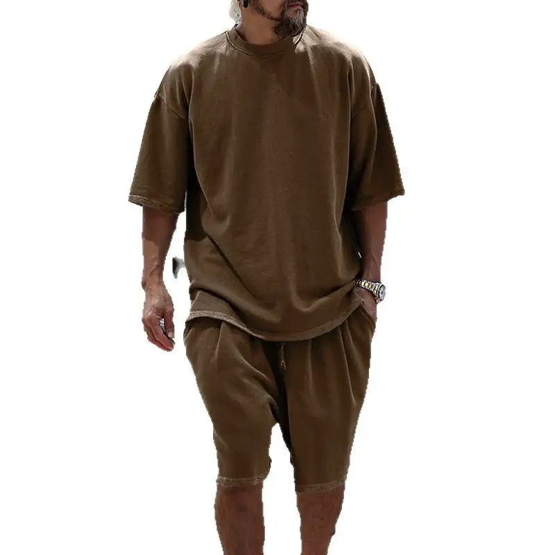 Men Green 2025 Summer T-Shirt Shorts Set - Image 10