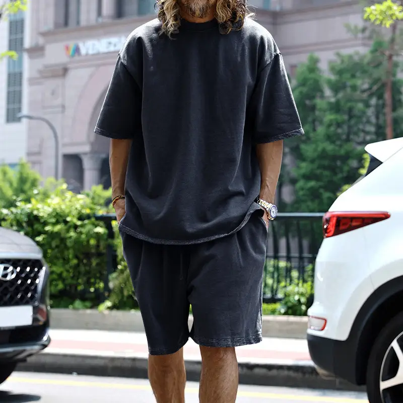 Men Green 2025 Summer T-Shirt Shorts Set - Image 3