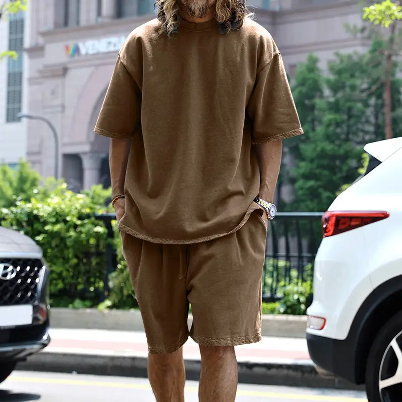 Men Green 2025 Summer T-Shirt Shorts Set - Image 5