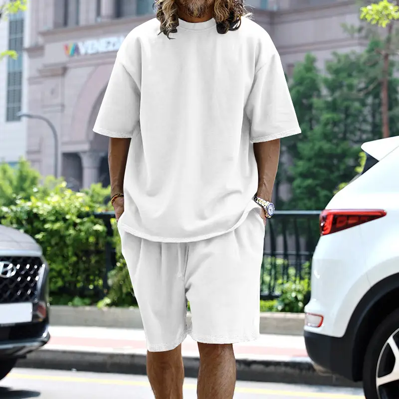 Men Green 2025 Summer T-Shirt Shorts Set - Image 8