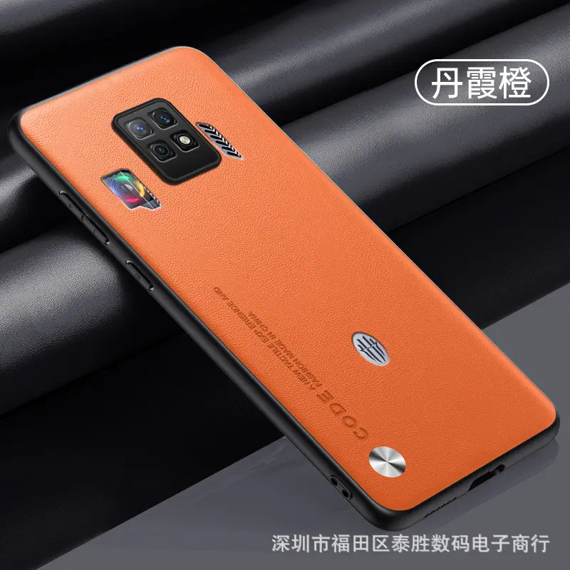 Orange Leather 360° Anti-Drop Phone Case for Men Women - Image 5