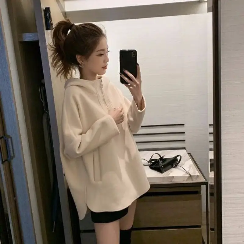 2025 Women's Grey Sweatshirt Lazy Style Thin Top - Image 8