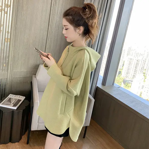 2025 Women's Grey Sweatshirt Lazy Style Thin Top - Image 3