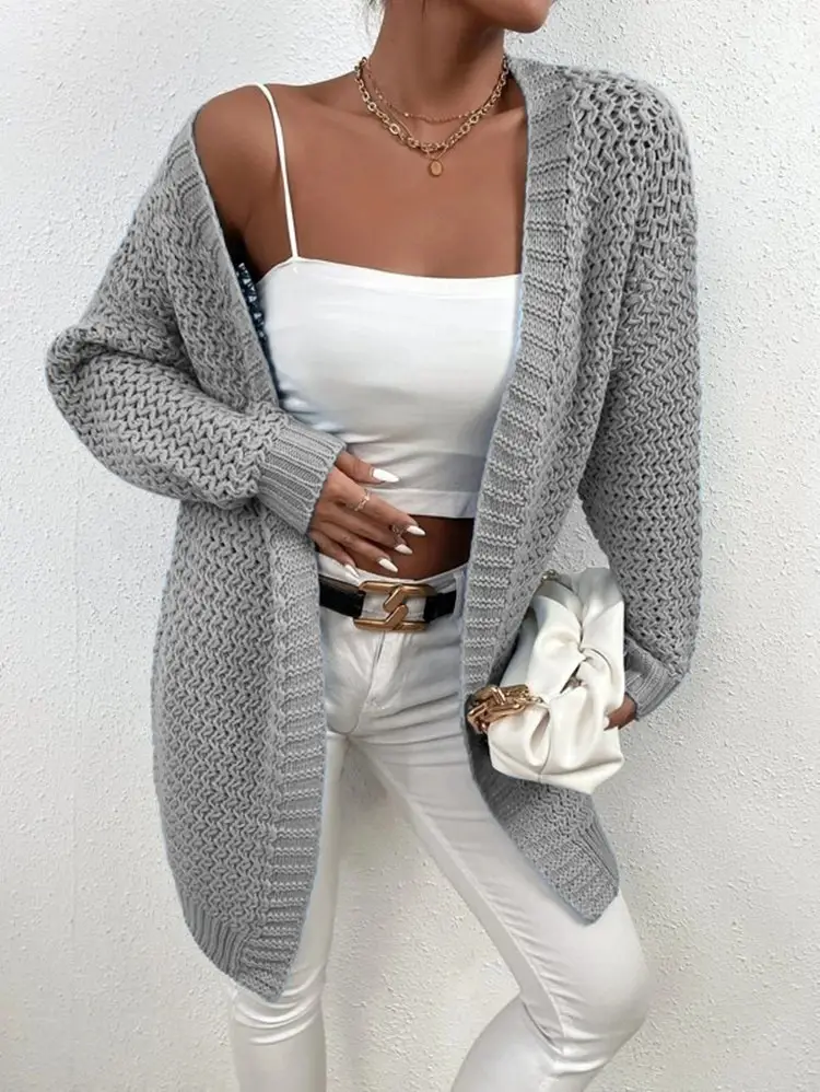 2025 Off-Shoulder Knitted Cardigan Women's Casual Wear - Image 2