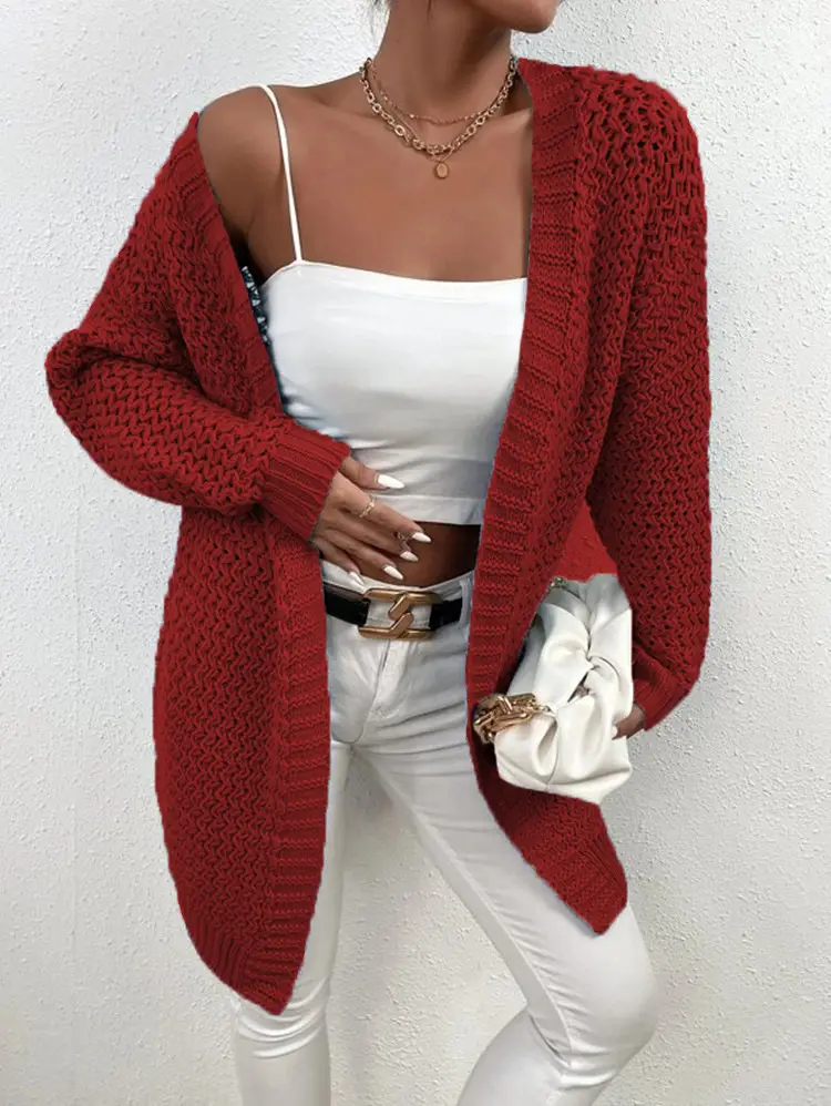 2025 Off-Shoulder Knitted Cardigan Women's Casual Wear - Image 4