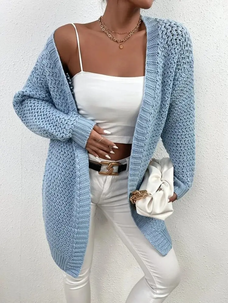 2025 Off-Shoulder Knitted Cardigan Women's Casual Wear - Image 3