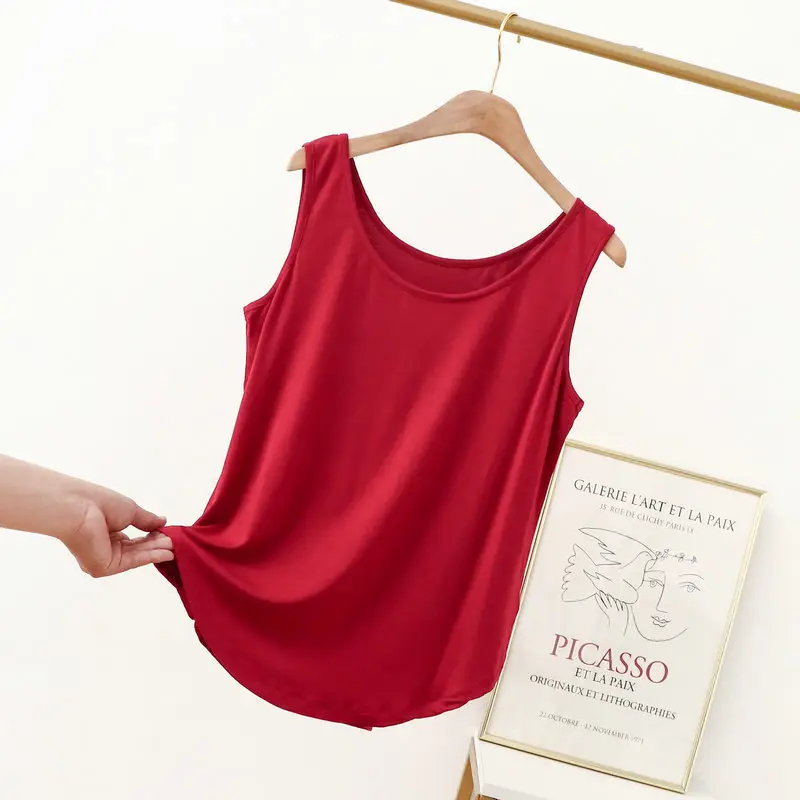 Large Size Round Neck Fat Vest Vest Women Summer Modal Outer Wear Sleeveless - Image 6