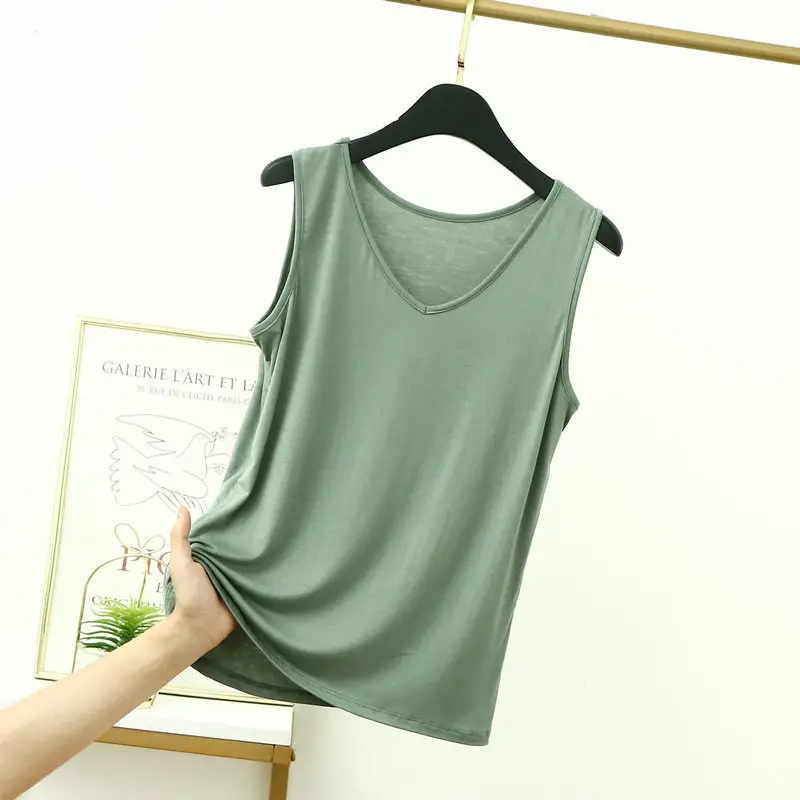 Summer V-Neck Sleeveless Camisole for Plus Size Women - Image 3
