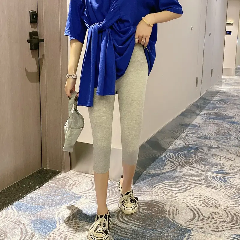 Women's Grey Cropped Leggings Summer Wear Large - Image 8