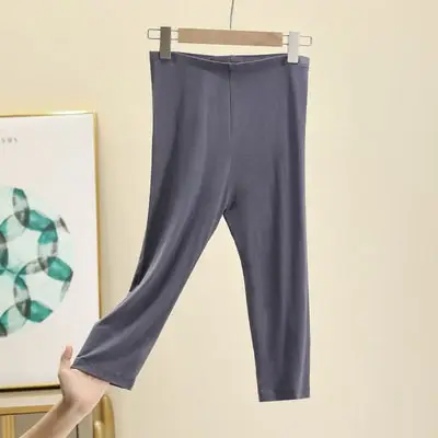 Women's Grey Cropped Leggings Summer Wear Large - Image 5