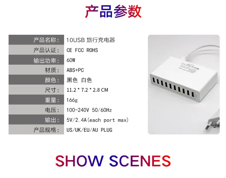 65W Multi-Port USB Charger for Apple Huawei — feature 14