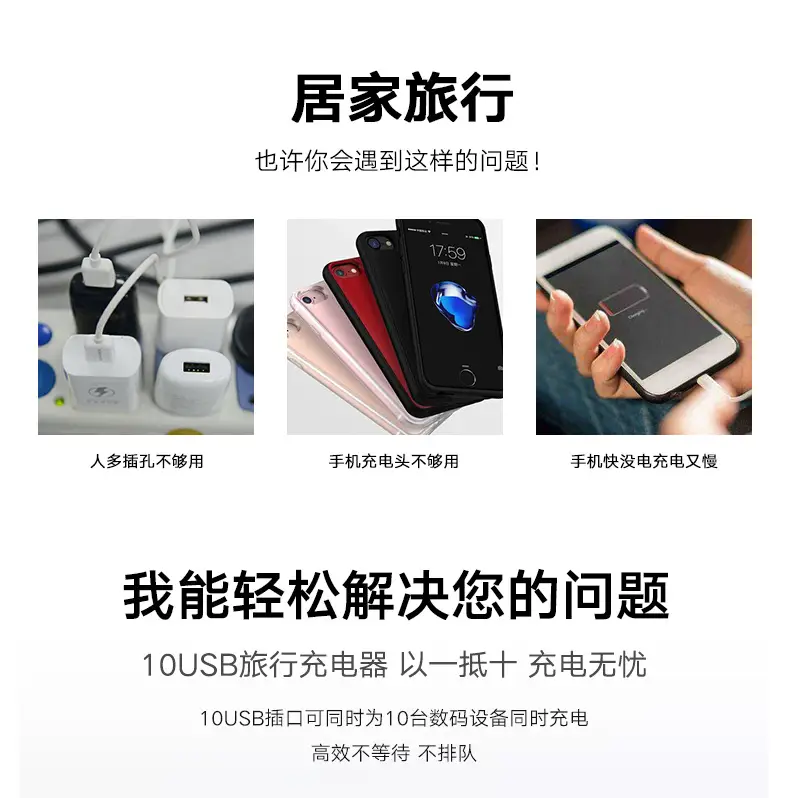 65W Multi-Port USB Charger for Apple Huawei — feature 3