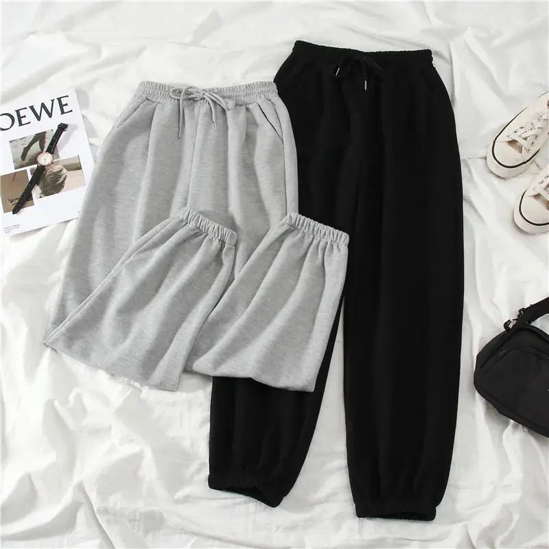 Women Drawstring Gray Sports Pants Summer Loose Casual - Image 6