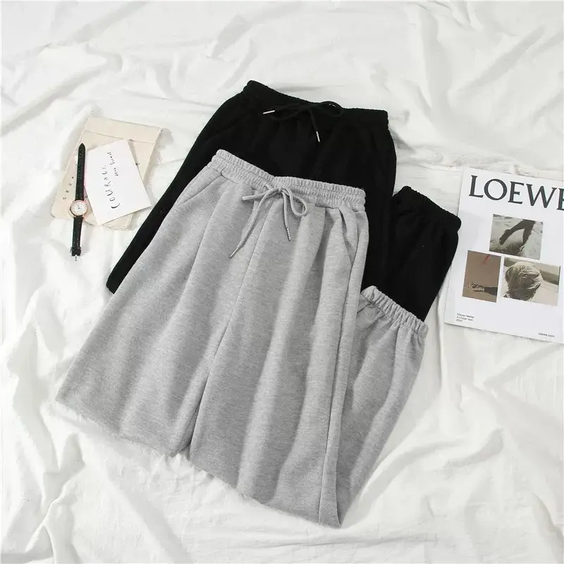 Women Drawstring Gray Sports Pants Summer Loose Casual — feature 11