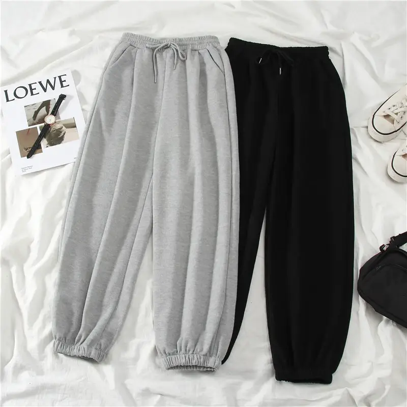 Women Drawstring Gray Sports Pants Summer Loose Casual — feature 4